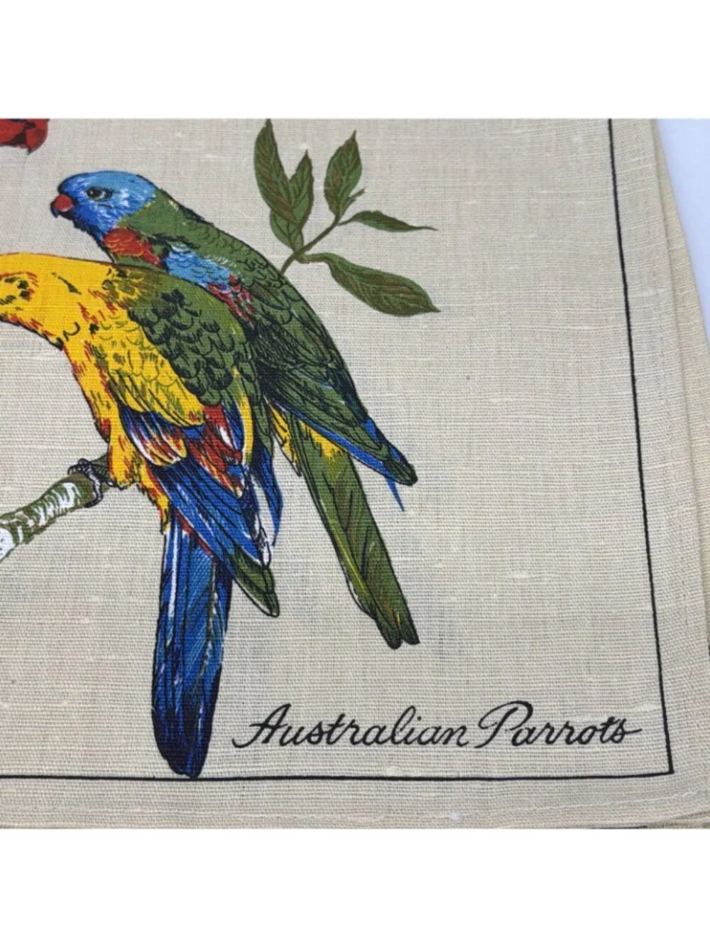 Australian Parrots Birds Placemats Set Of 4 Print Vibrant Australia Linen Cotton